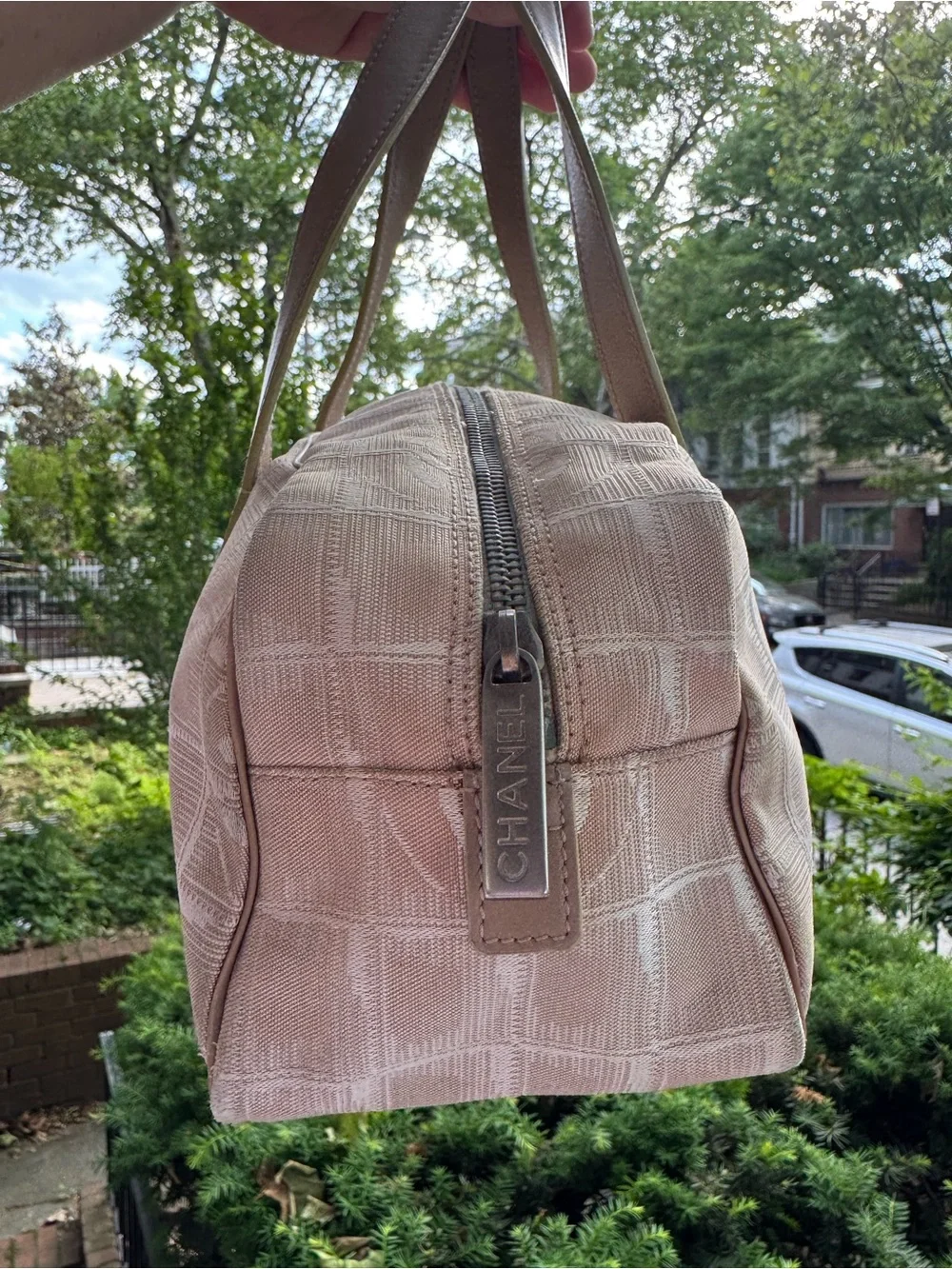 Chanel Y2K Beige Travel Ligne East West Shoulder Bag